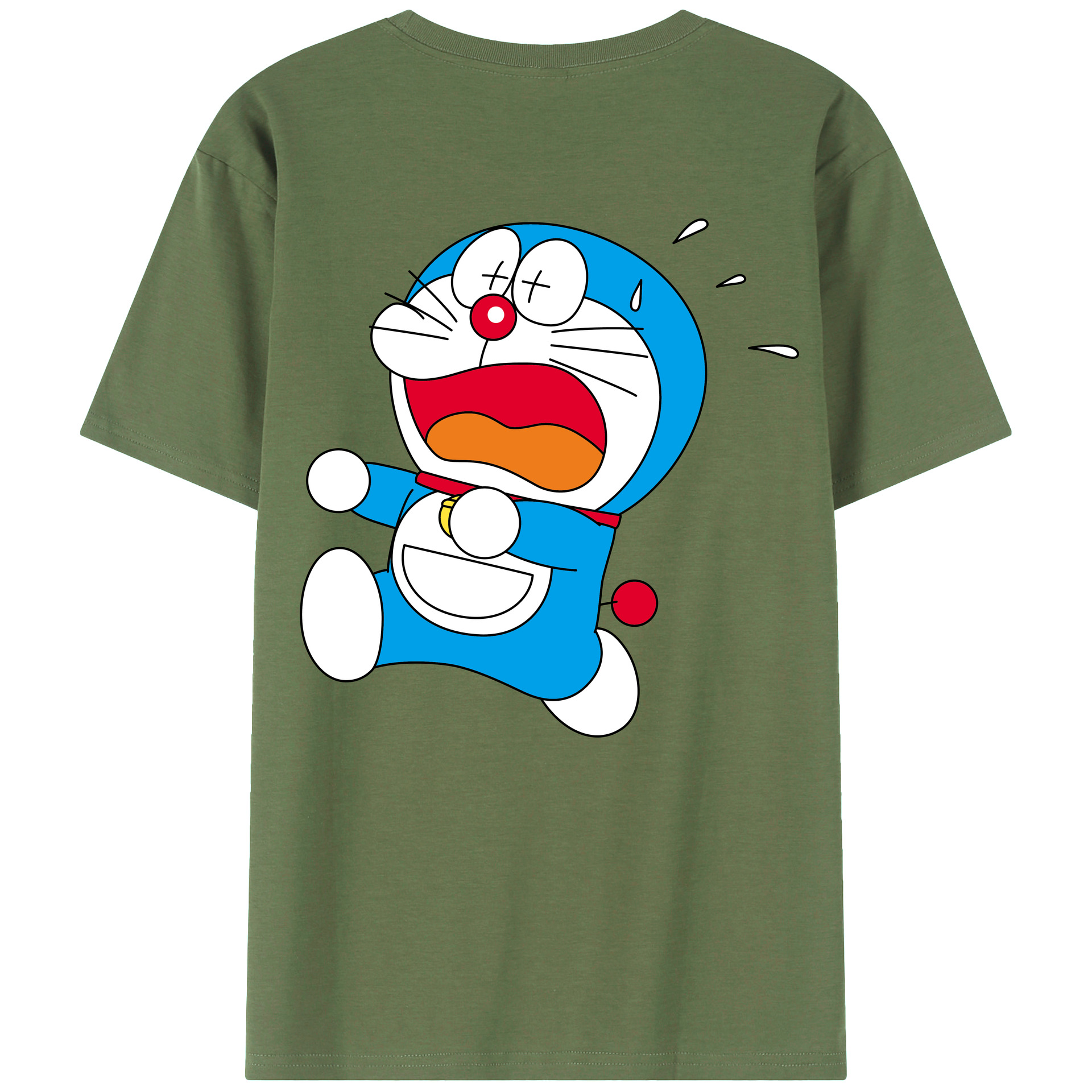 （画像用） ドラえもん Doraemon 綿100％ メンズ半袖Tシャツ（バックプリント） 通気性